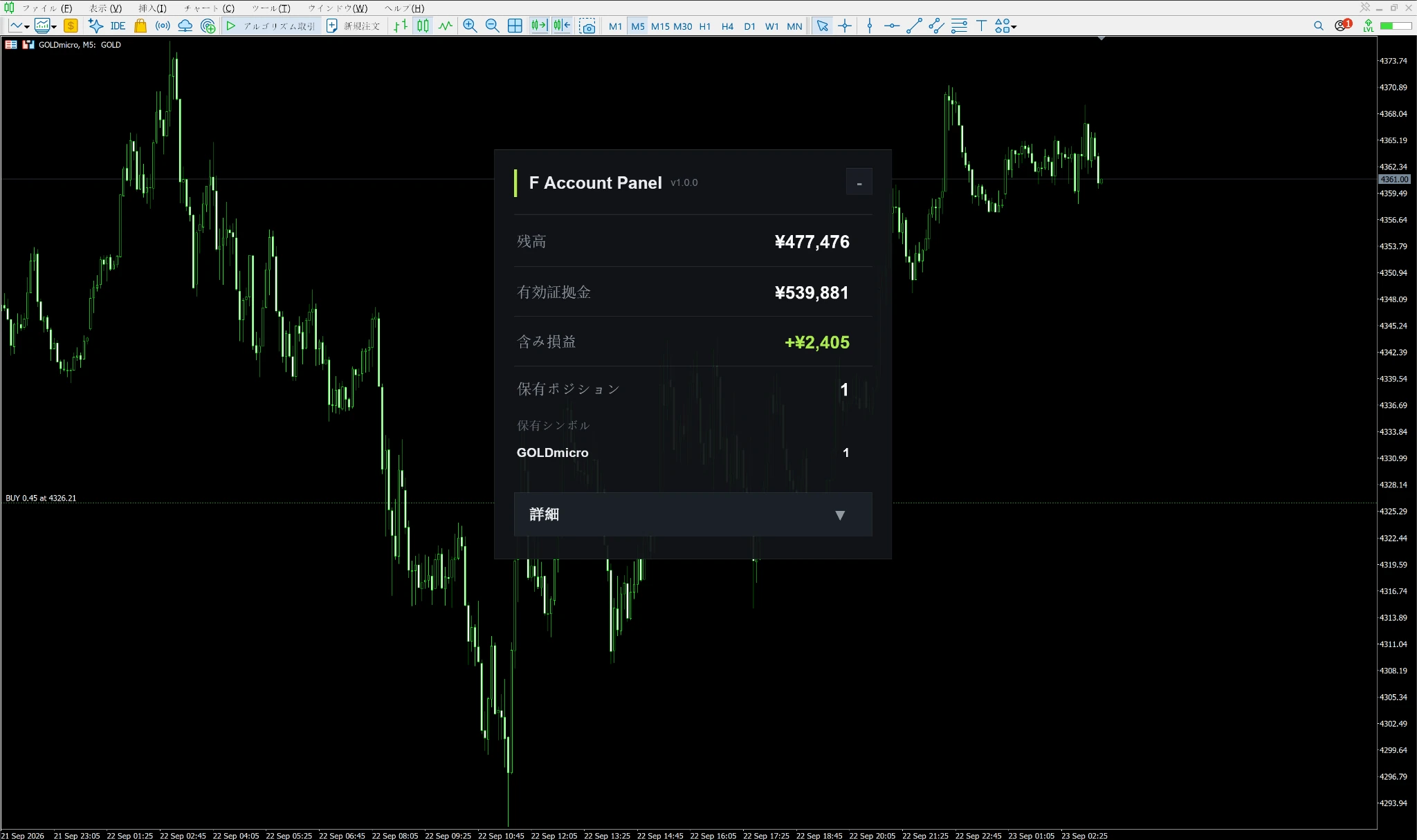 F Account Panel MT4 / MT5 screenshot